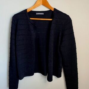 Suzy Shier Women's Black Sparkle Short Open Front Cardigan‎ Size Medium